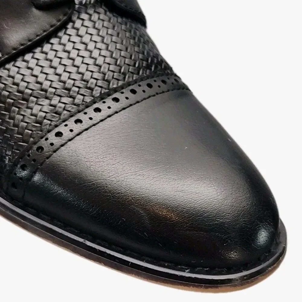 Ashford Hayes Dress Shoe Express Black Oxford Size 9 Men Derby Man-Made Upper
